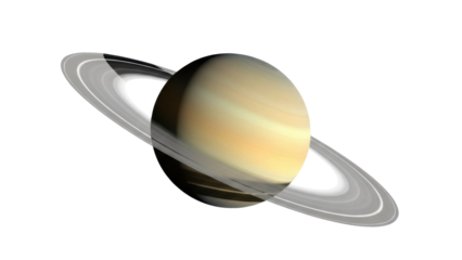 Saturn planet with rings isolated PNG, detailed gas giant on transparent background for astronomy and science projects