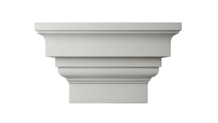 Elegant crown molding isolated PNG on transparent background, architectural detail for interior design and home improvement projects