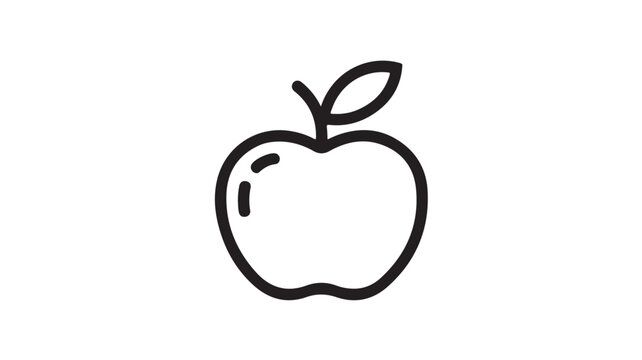 Black Apple Icon on White Background