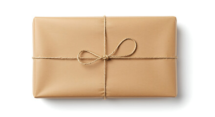 Beautifully wrapped gift box with twine