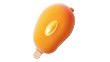 Mango popsicle PNG isolated on transparent background, refreshing summer treat for graphic design and food-related projects