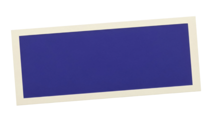 Blank blue sign PNG isolated on transparent background, rectangular banner with light border for message or advertising