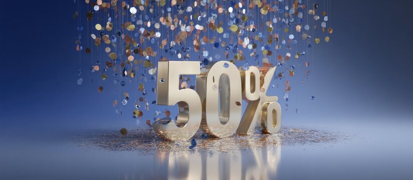 Fifty Percent Off Sale Discount Promotion.