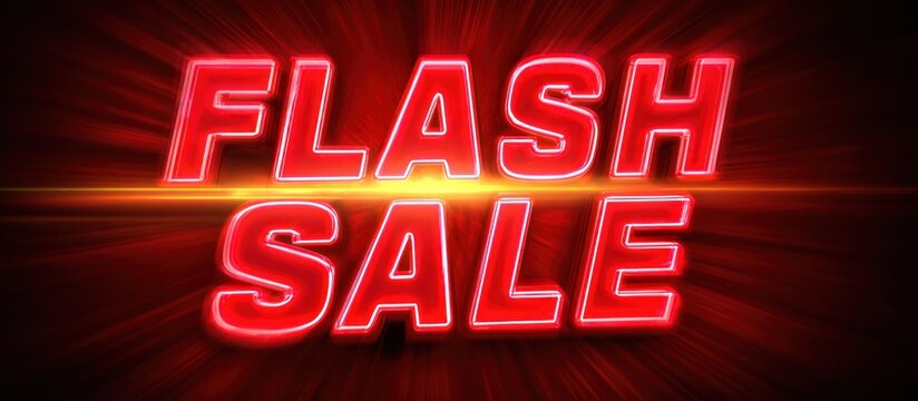 Flash Sale Promotion with Red Neon Text.