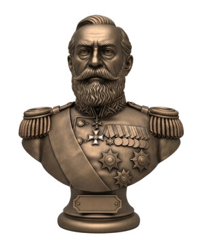 3d cartoon king leopold ii bust transparent background cutout png