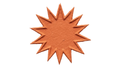 Orange starburst PNG isolated on transparent background, burst shape for graphic design and decoration use