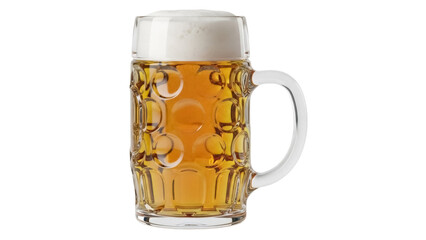 Oktoberfest beer mug PNG isolated on transparent background, traditional German beer stein with handle for celebration and festive occasions © James