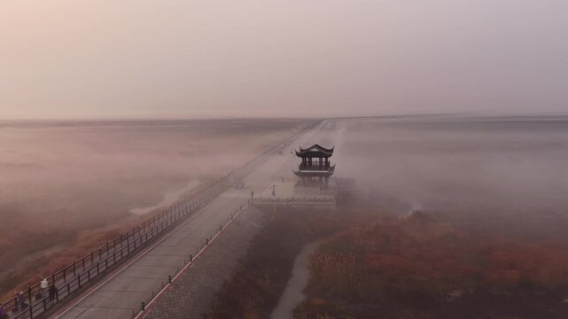 Wucheng Pavilion in Poyang Lake, Jiangxi