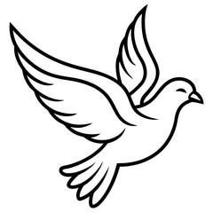 Obraz premium Dove flying line art illustration Vector