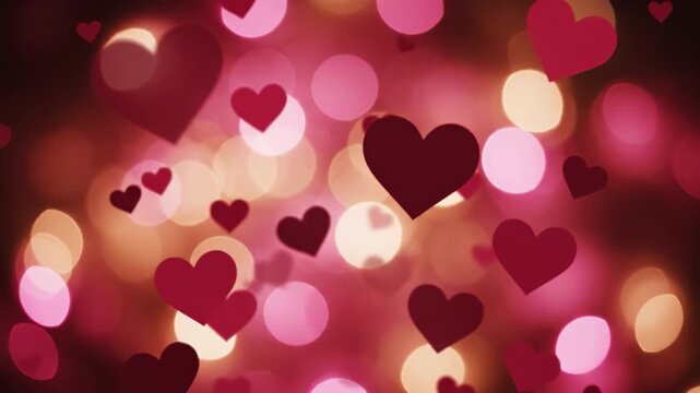 Pink heart bokeh heart shape blur light romantic warm pink heart bokeh heart light blurred heart romantic light valentine background soft glow red heart warm light love symbol night lights pink heart