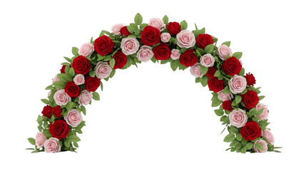 Floral arch decoration isolated on transparent background