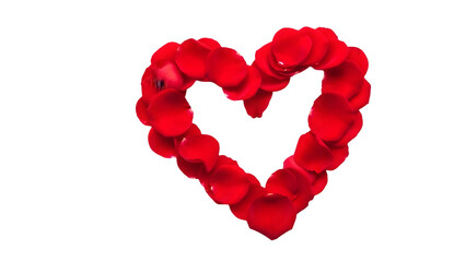 Heart shape made of red roses isolated on transparent background