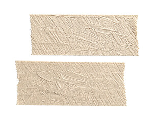 Two rectangular adhesive strips with textured, crinkled surfaces