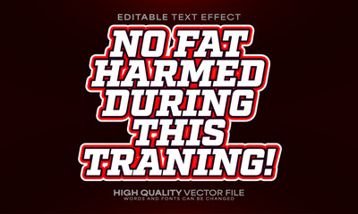 Motivation training text effect, editable text effect and fitness 3d font style bold shadow inspiration poster design