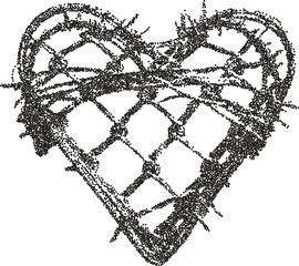 Heart y2k retro stipple art love brutalist halftone vector png transparent, passion 2000s photocopy effect tattoo aesthetic
