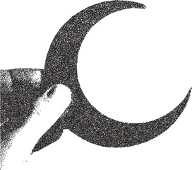 Hand y2k retro stipple art gesture brutalist halftone vector png transparent, finger 2000s photocopy effect tattoo aesthetic