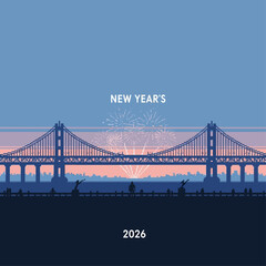 New Year's Eve Celebration Over The Bay Bridge With Fireworks At Midnight 2026
