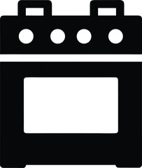 stove silhouette vector illustration on transparent background