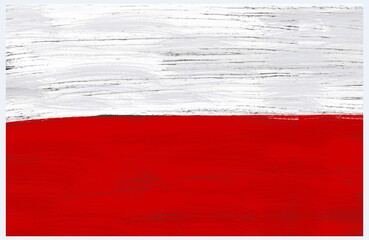 polish flag with paint strokes