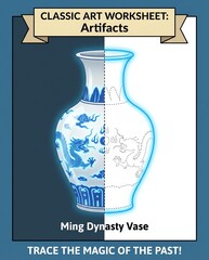 A beautiful Ming Dynasty vase showcasing intricate blue and white patterns, symbolizing rich cultural heritage and artistic craftsmanship from ancient China.
