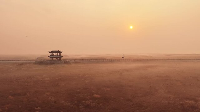 Wucheng Pavilion in Poyang Lake, Jiangxi