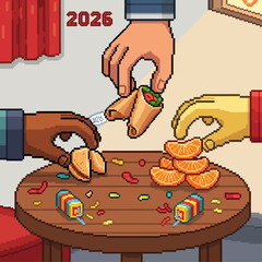 Chinese New Year Celebration with Fortune Cookies and Oranges in 2026
