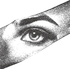 Eye y2k retro stipple art iris brutalist halftone vector png transparent, vision 2000s photocopy effect tattoo aesthetic
