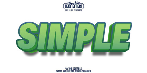 Simple editable text effect, customizable bold and poster 3d font style
