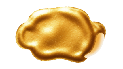 Shiny Gold Blob with Subtle Highlights on White Background