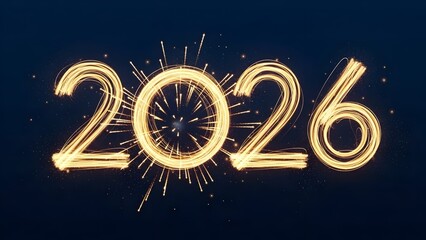 Golden sparkler numbers for 2026 celebration