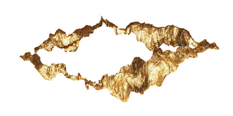 Fototapeta premium Golden Abstract Fragment: a detailed view of a shimmering gold leaf, the composition takes on the shape of an eye, adding depth and intrigue, with a texture and radiance.