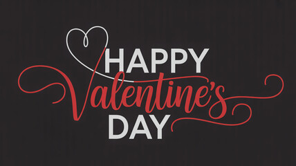 Happy valentine's day elegant typography with heart emblem