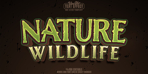 Nature editable text effect, customizable wildlife and offroad 3d font style