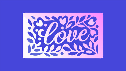 Love Word with Floral Design