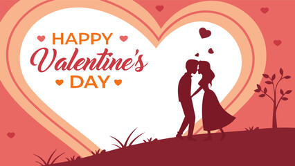 Valentine's Day Love Kiss Silhouette Design