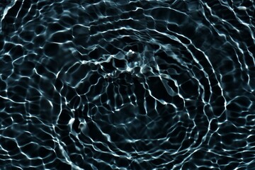 Blue water with ripples on the surface. Defocus blurred transparent blue colored clear calm water surface texture with splashes and bubbles. Water waves with shining pattern texture background.