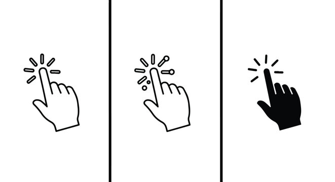 Interactive hand icons - Solid icons vector collection - Vector icon set - Line and glyph solid icon set - Icon vector - Flat Design Icon