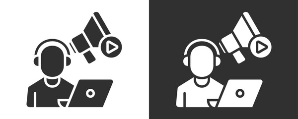 Freelancer Icon Set Vector Collection Isolated In Black And White