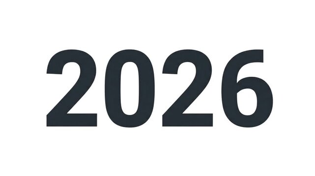 counting numbers and dates from 2 to 2026 graphic elements on white background