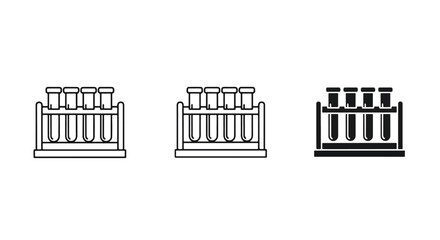 Obraz premium Test tube rack icons - Solid icons vector collection - Vector icon set - Line and glyph solid icon set - Icon vector - Flat Design Icon