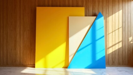 Colorful room folding wall art illustration