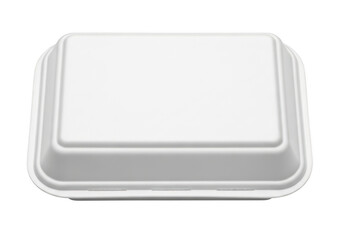 Fototapeta premium White disposable food container with lid, isolated on transparent background