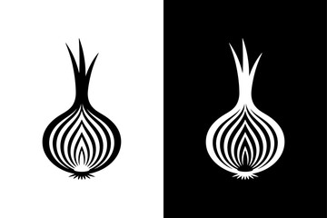 Simple Onion Silhouette Vector Icon for Web and Mobile Design