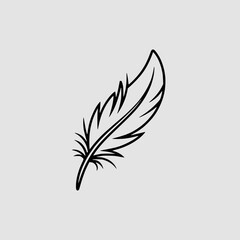 Obraz premium Elegant feather illustration in modern minimalist style