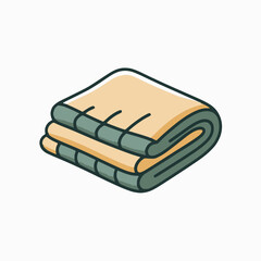 Folded blanket with green and beige colors for cozy home decor