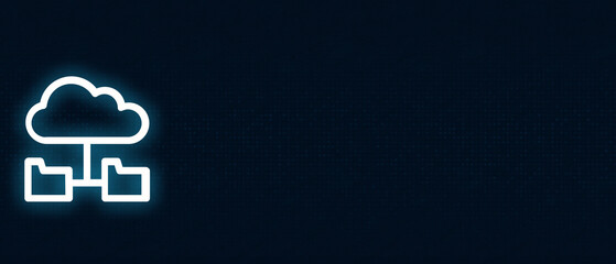 Cloud computing network and data synchronization icon with folders for remote storage concepts