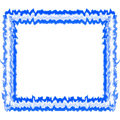 Abstract blue square frame with rough painted edges and grunge texture. Modern artistic border on a transparent background, ideal for posters, social media, and graphic layouts.