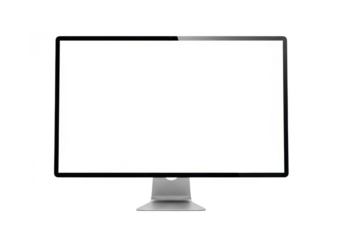 Modern computer monitor with blank screen isolated on transparent background