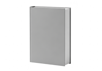 Blank grey hardcover book isolated on transparent background