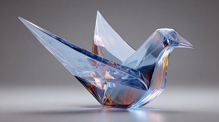  folded paper origami bird symbolizing peace, creativit handmade art, ideal for education posters, branding, or minimalist decorations emphasizing imagination and cultural craft appreciation elements.